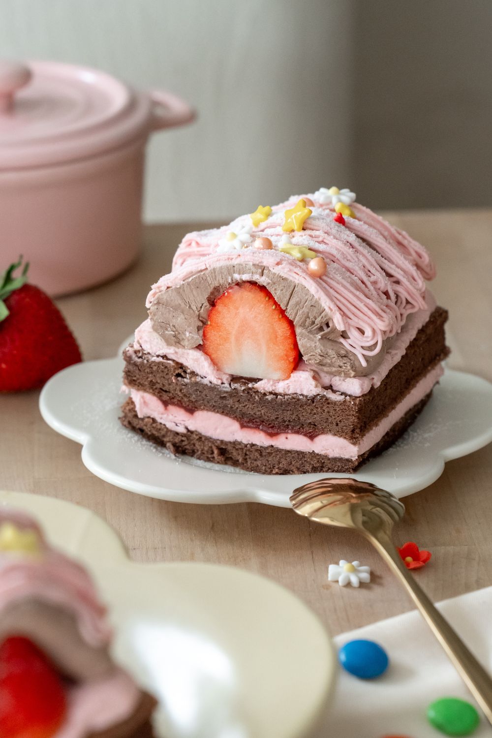 Chocolate Strawberry Sandwich Cake Baking Class for Kids ๐๐ฐ