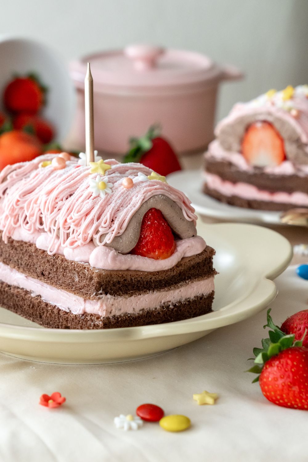 Chocolate Strawberry Sandwich Cake Baking Class for Kids ๐๐ฐ