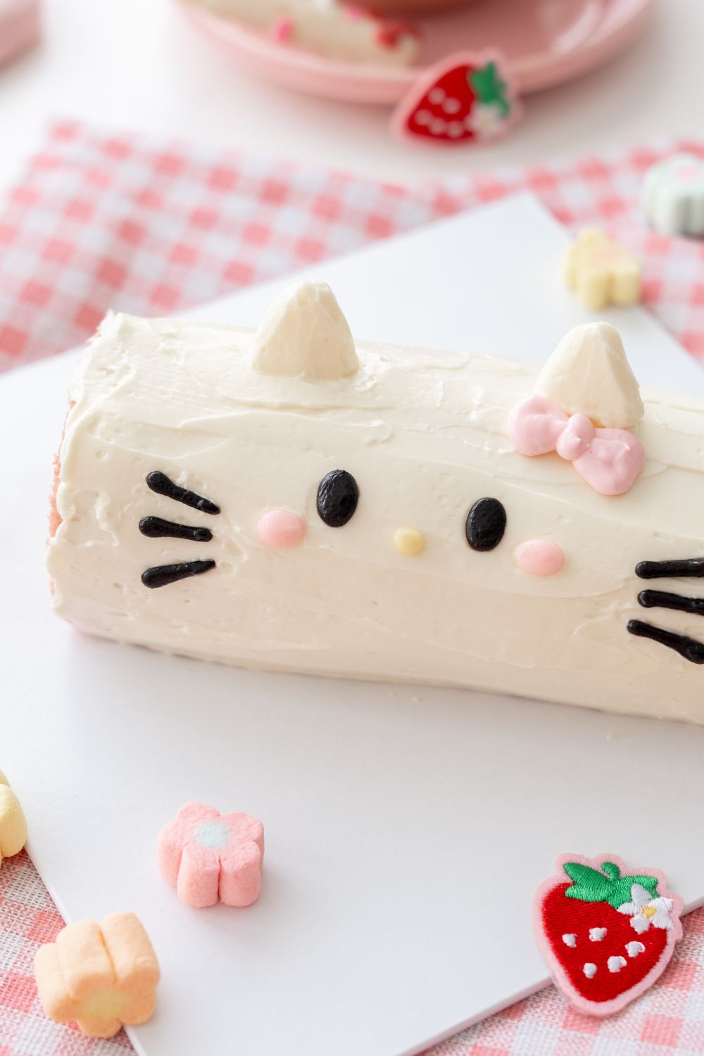 Hello Kitty Strawberry Roll Cake Baking Class for Kids 🍓