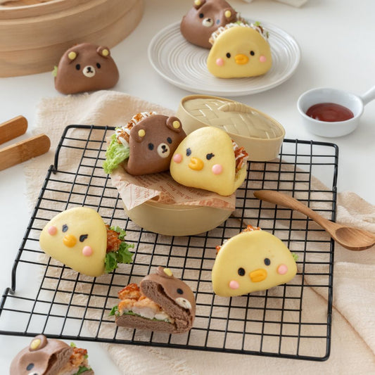 Brown & Sally Steamed Bao Buns with Filling Cooking Class for Kids 🐤🐻