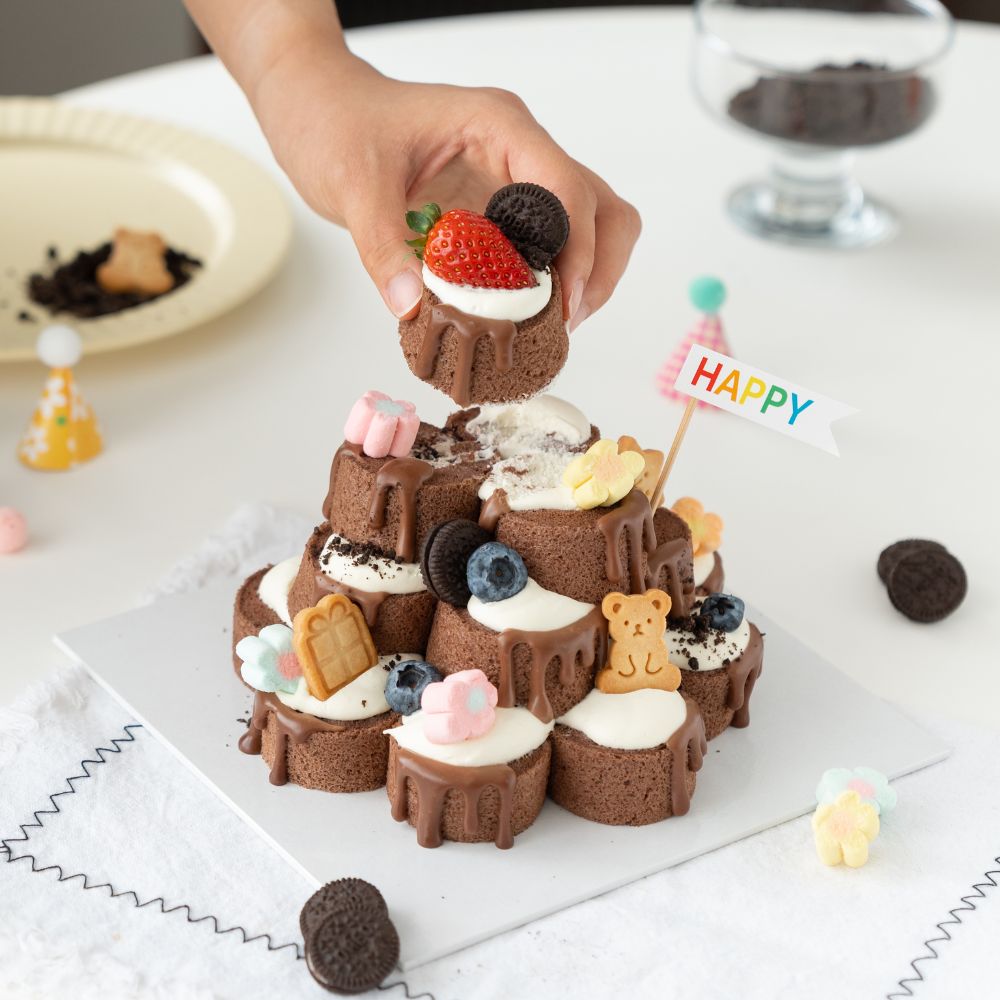 Mini Roll Cake Tower Baking Class for Kids 🍫🍰