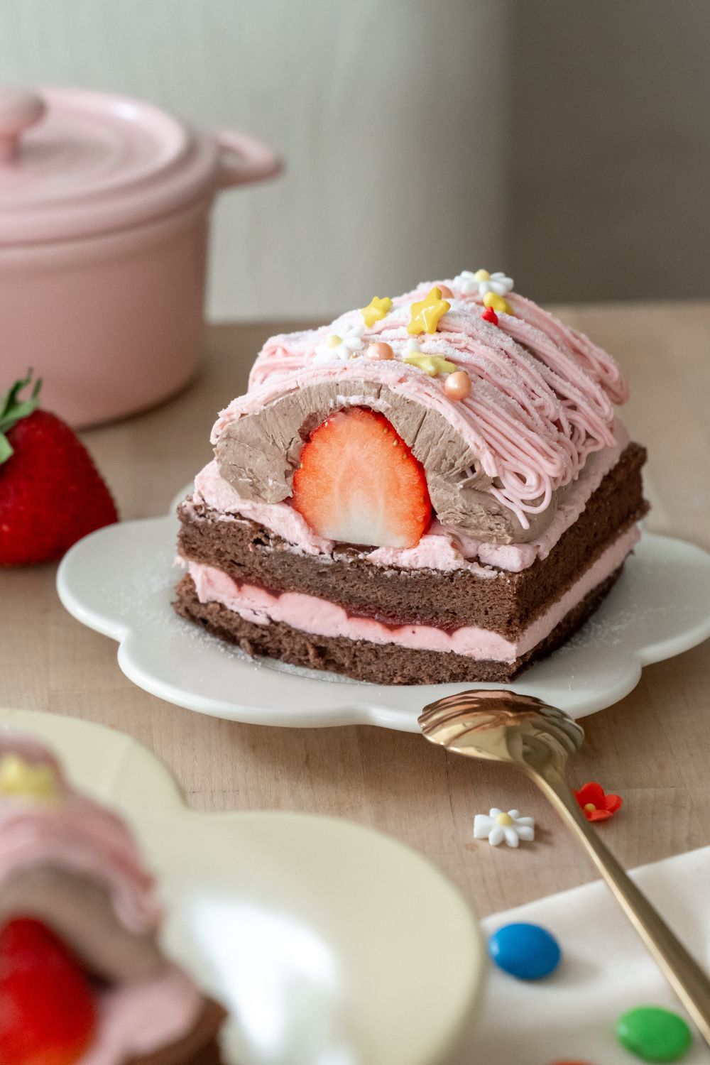 Chocolate Strawberry Sandwich Cake Baking Class for Kids 🍓🍰