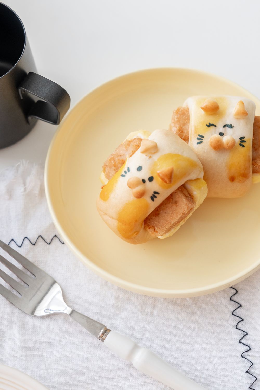 Chicken Spam and Egg Kitty Bun Cooking and Baking Class for Kids 🍳😺