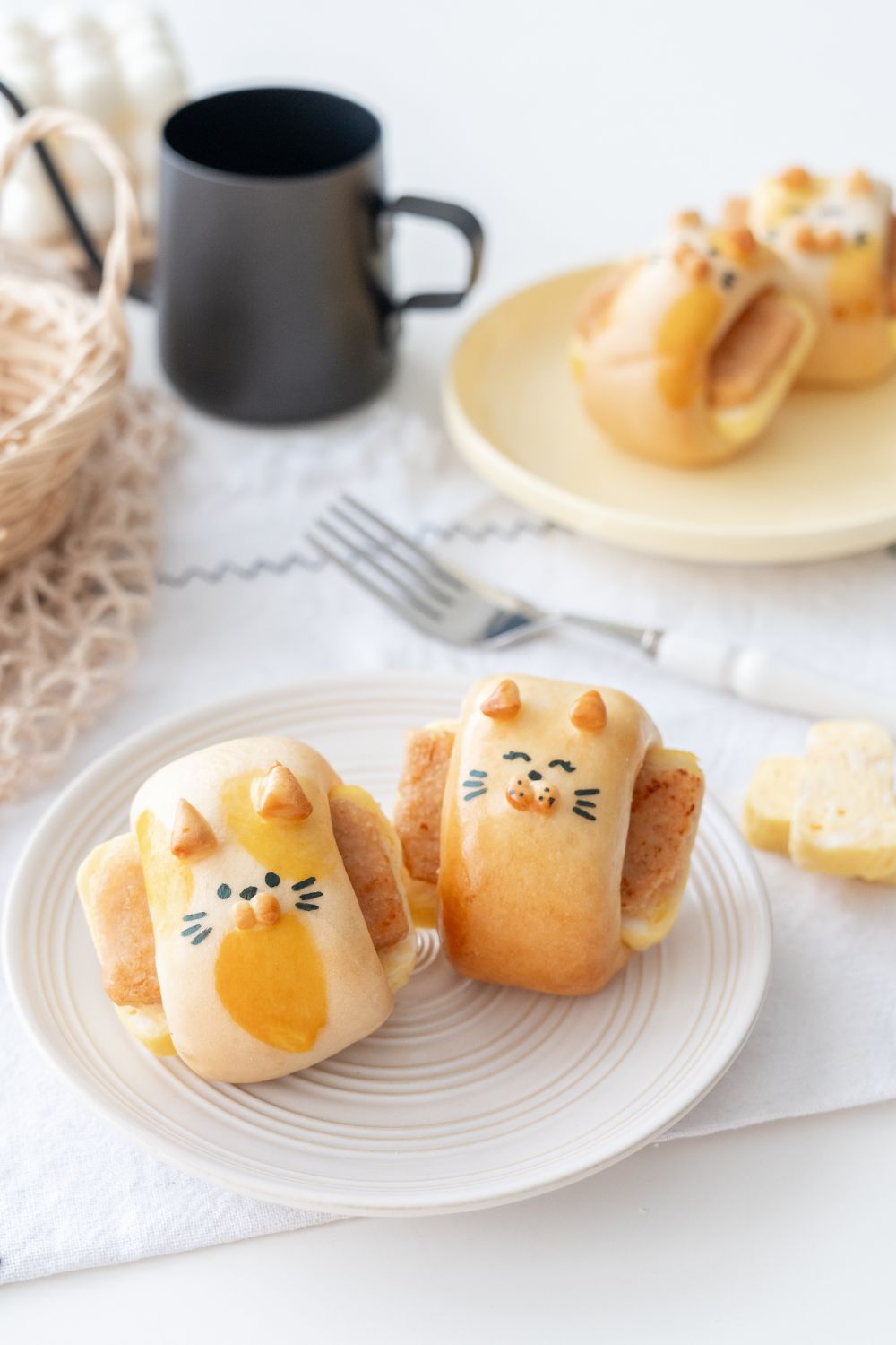 Chicken Spam and Egg Kitty Bun Cooking and Baking Class for Kids 🍳😺