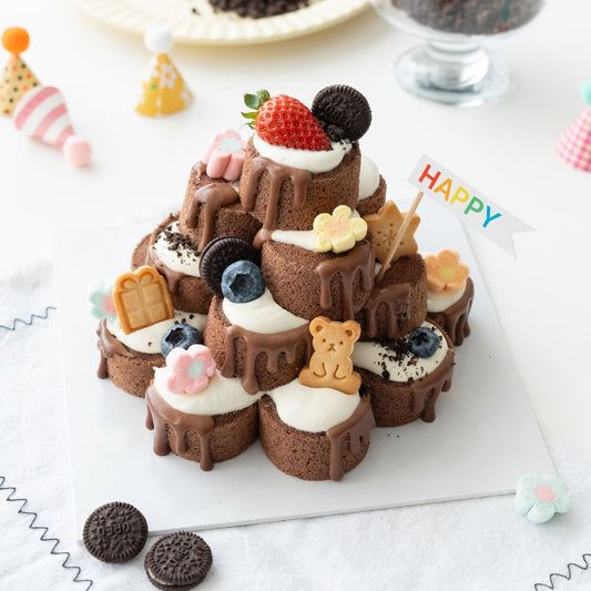 Mini Roll Cake Tower Baking Class for Kids 🍫🍰