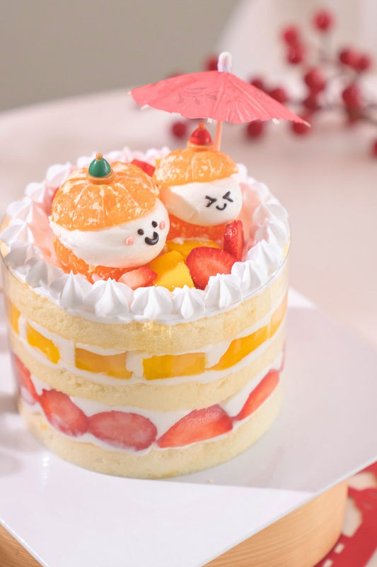 CNY Fresh Fruit Cake Baking Class for Kids 🍊🍓