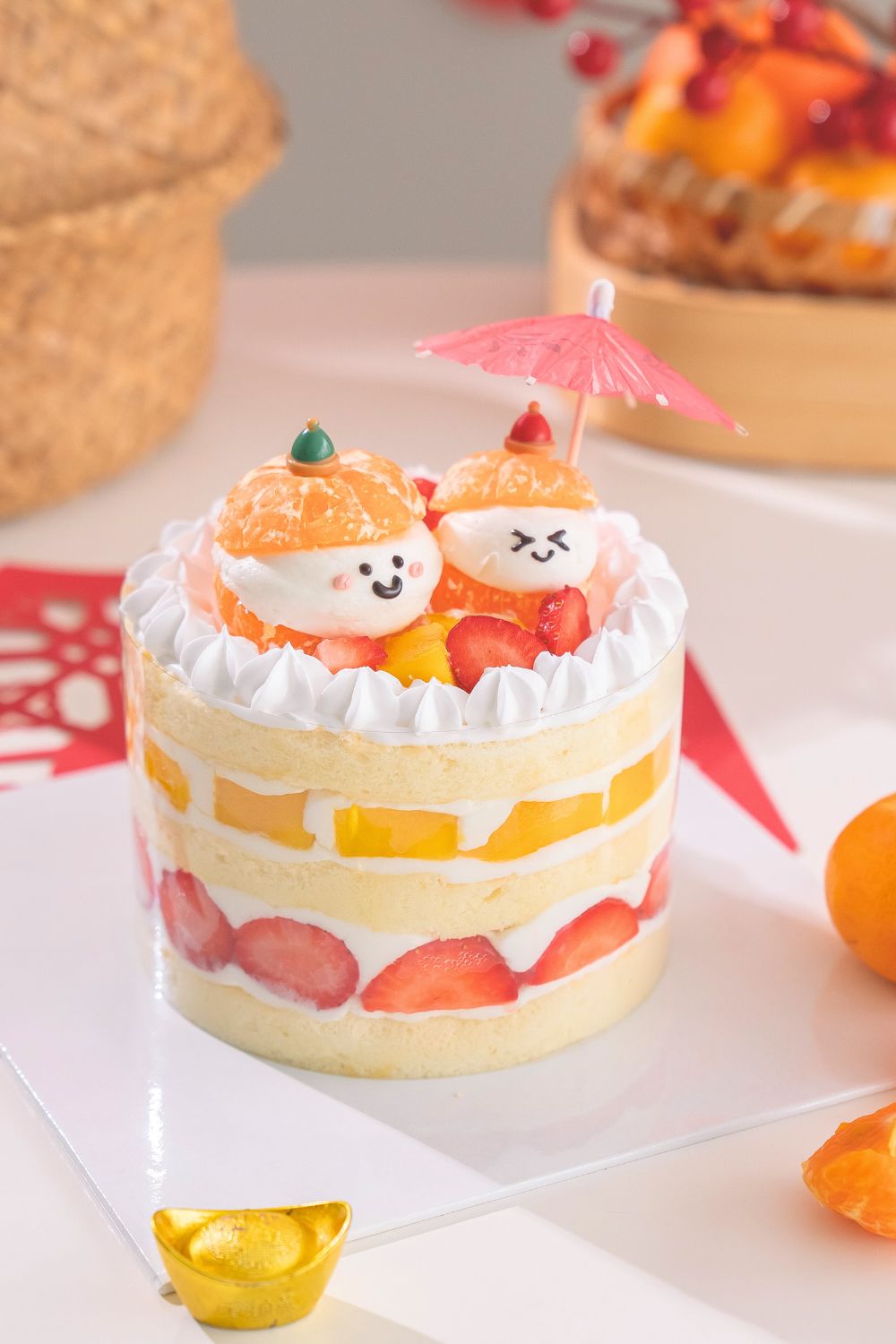 CNY Fresh Fruit Cake Baking Class for Kids 🍊🍓