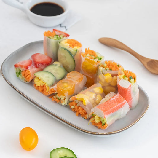 Mixed Fruits and Vegetables Rice Paper Rolls Cooking Class for Kids